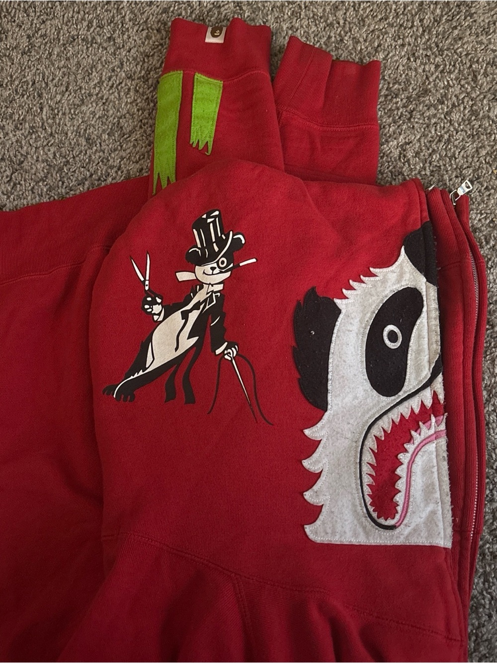 Bape Red Logo Pullover with Gold Script Tag - Picture 3 of 4